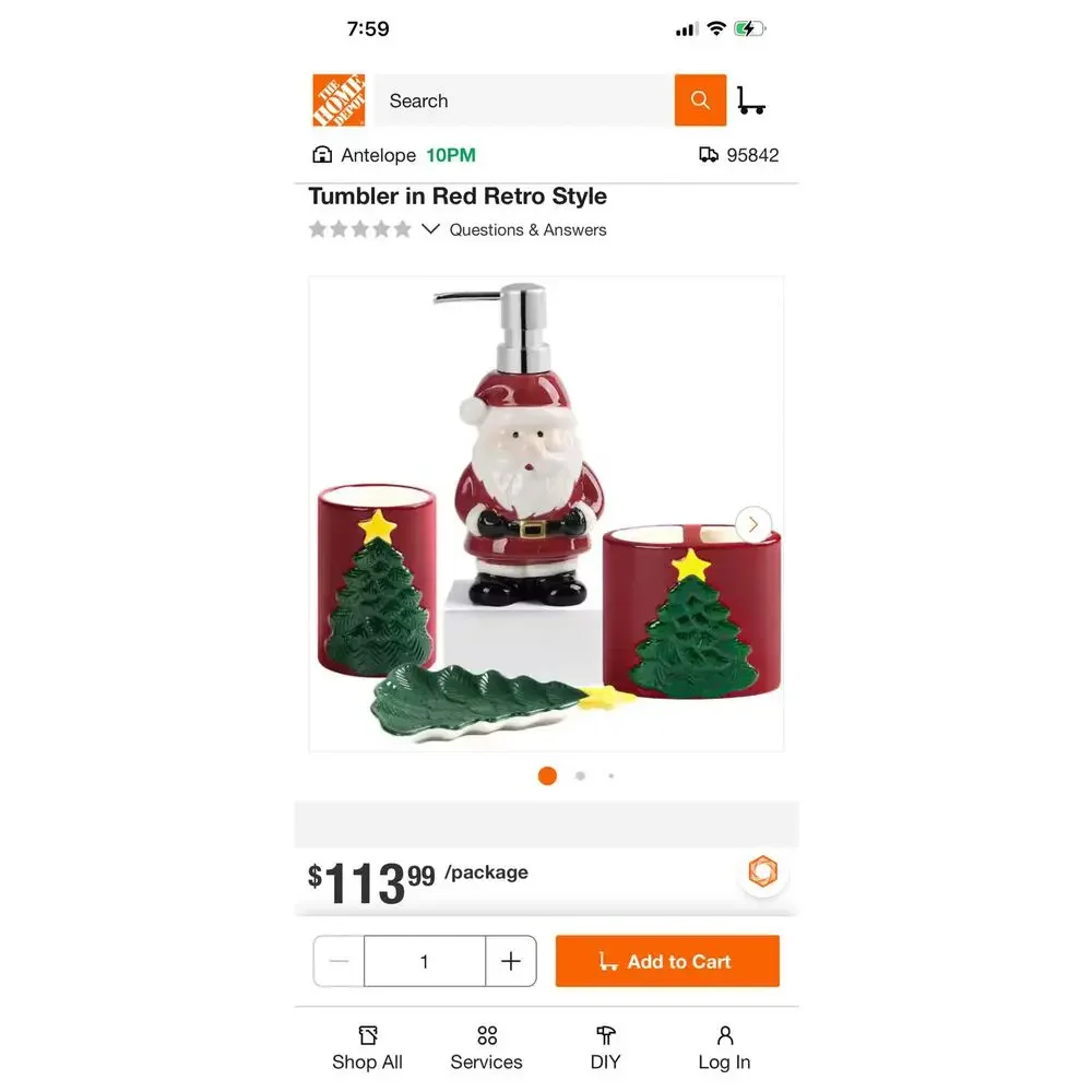 Merry Christmas 4-Piece Bath Accessory Set